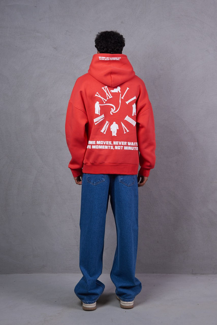 HOODIES TIME MOVES RED 2549