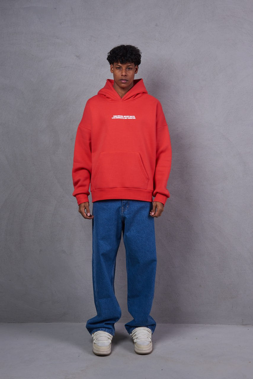 HOODIES TIME MOVES RED 2549