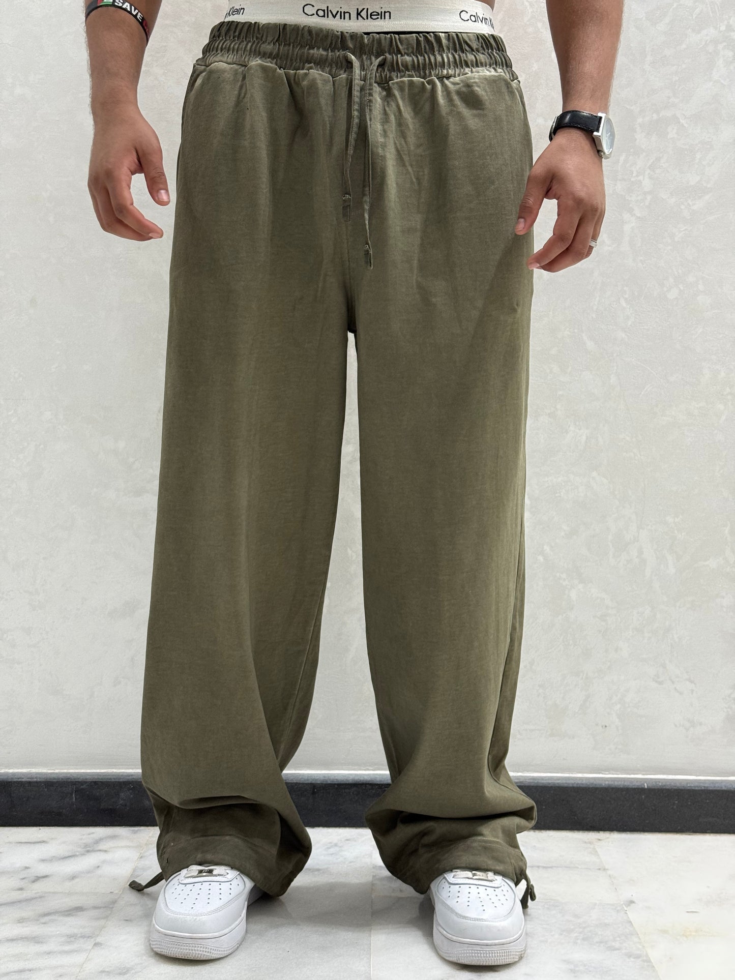 PANTALON WASHED OVERSIZE VERT