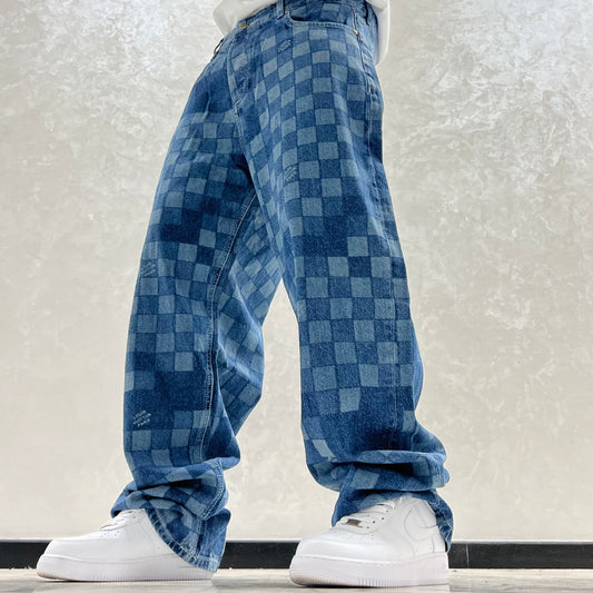 baggy jeans LV carreaux