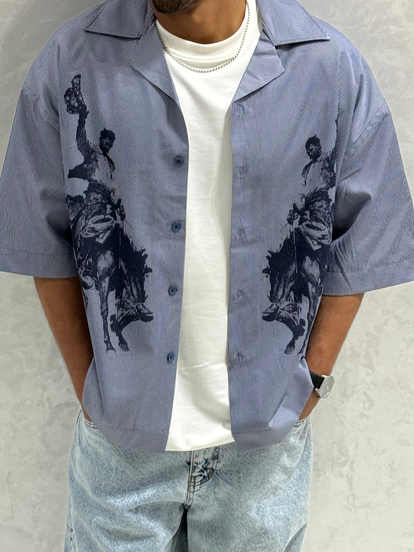 CHEMISE GRJ BLEU