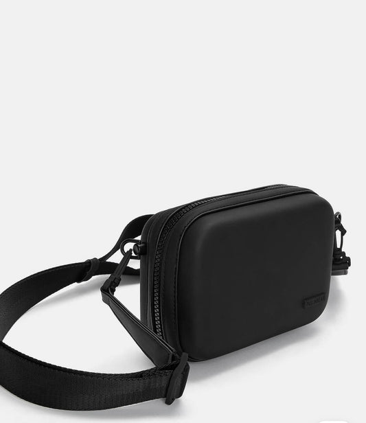 RIGID RUBBERISED CROSSBODY BAG NOIR P&B