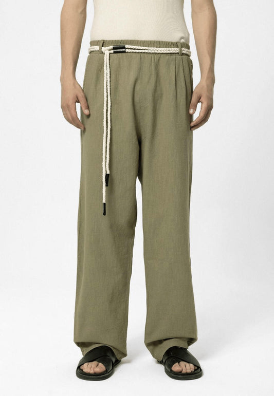 PANTALON LIN OVERSIZE VERT 40-460