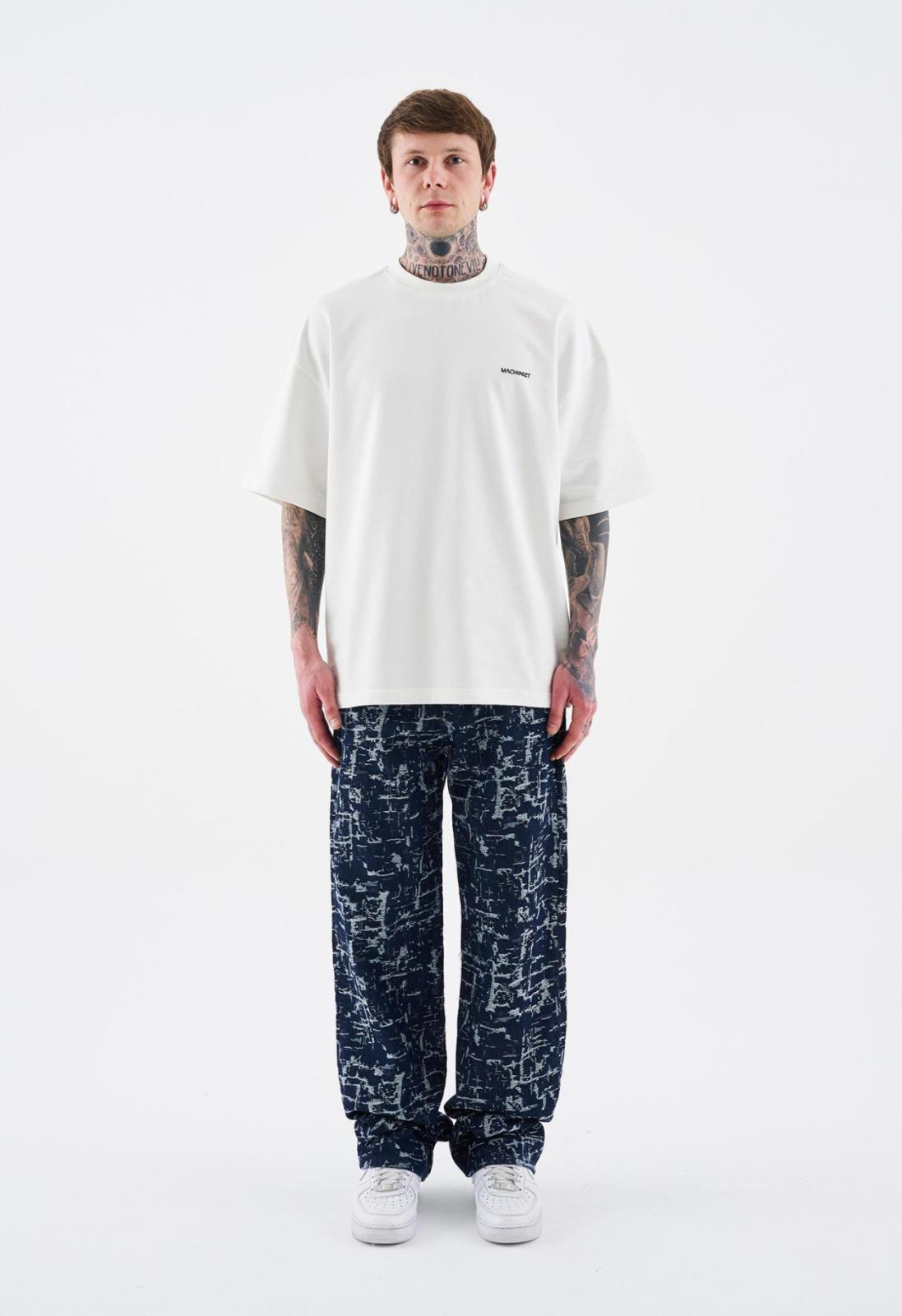 PATTERNED ANDTEXTURED JEAN BLUE M16029