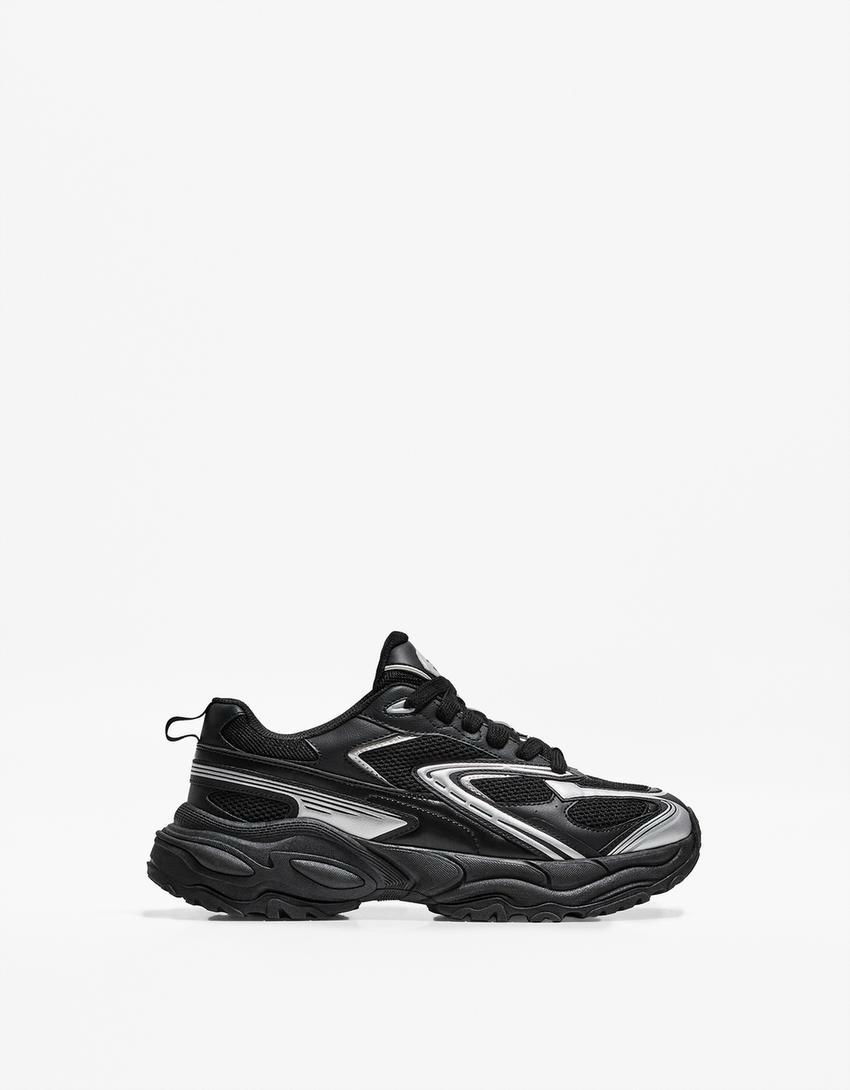 Multi-piece sneakers black BERSHKA