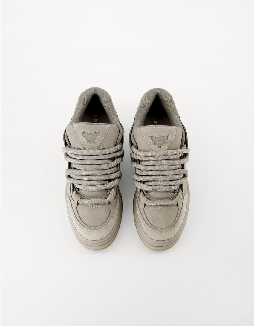 Chunky skater trainers GREY BERSHKA ORIGINAL
