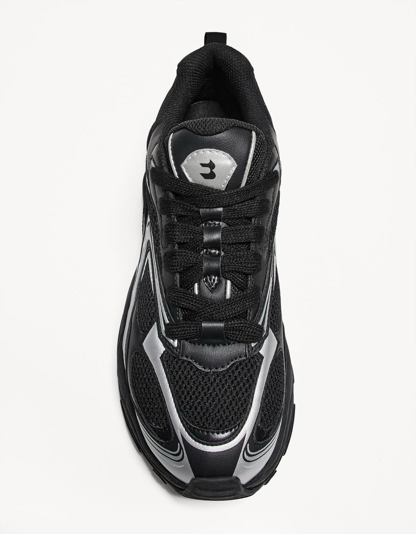 Multi-piece sneakers black BERSHKA