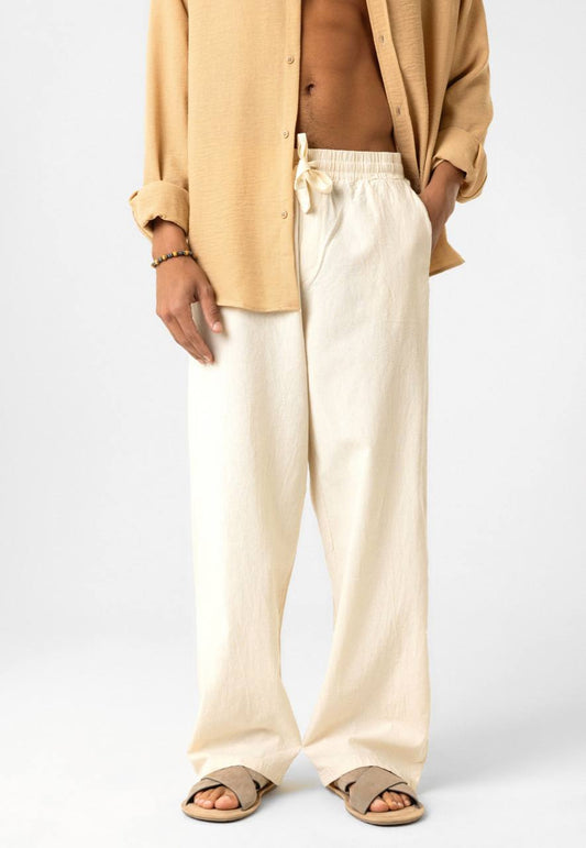 LINEN PANTS MINK VM V80-22 / Y145
