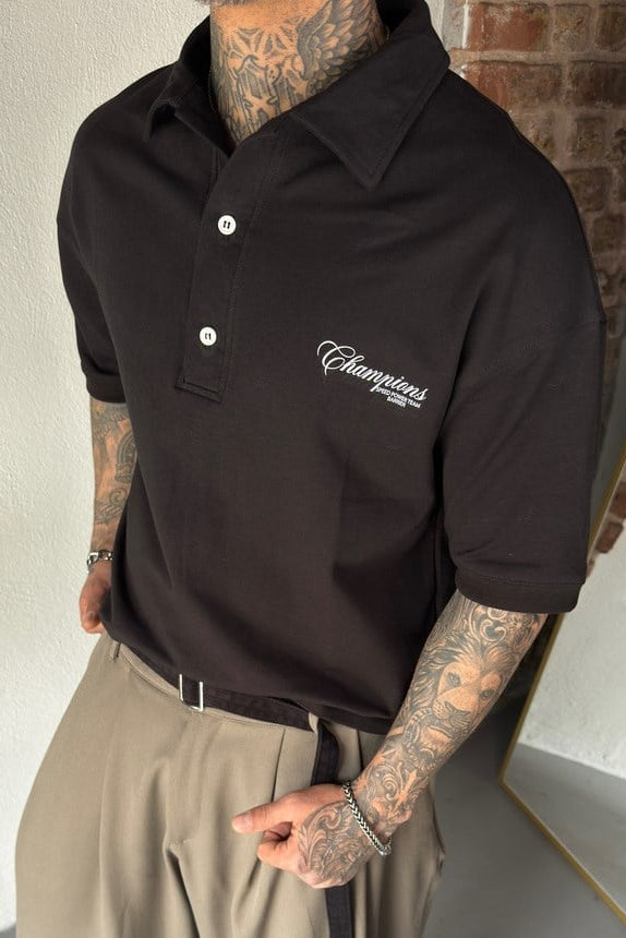 POLO CROP BR BLACK 20-216