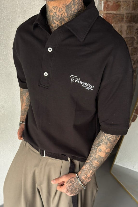 POLO CROP BR BLACK 20-216
