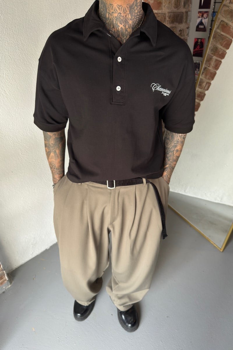 POLO CROP BR BLACK 20-216