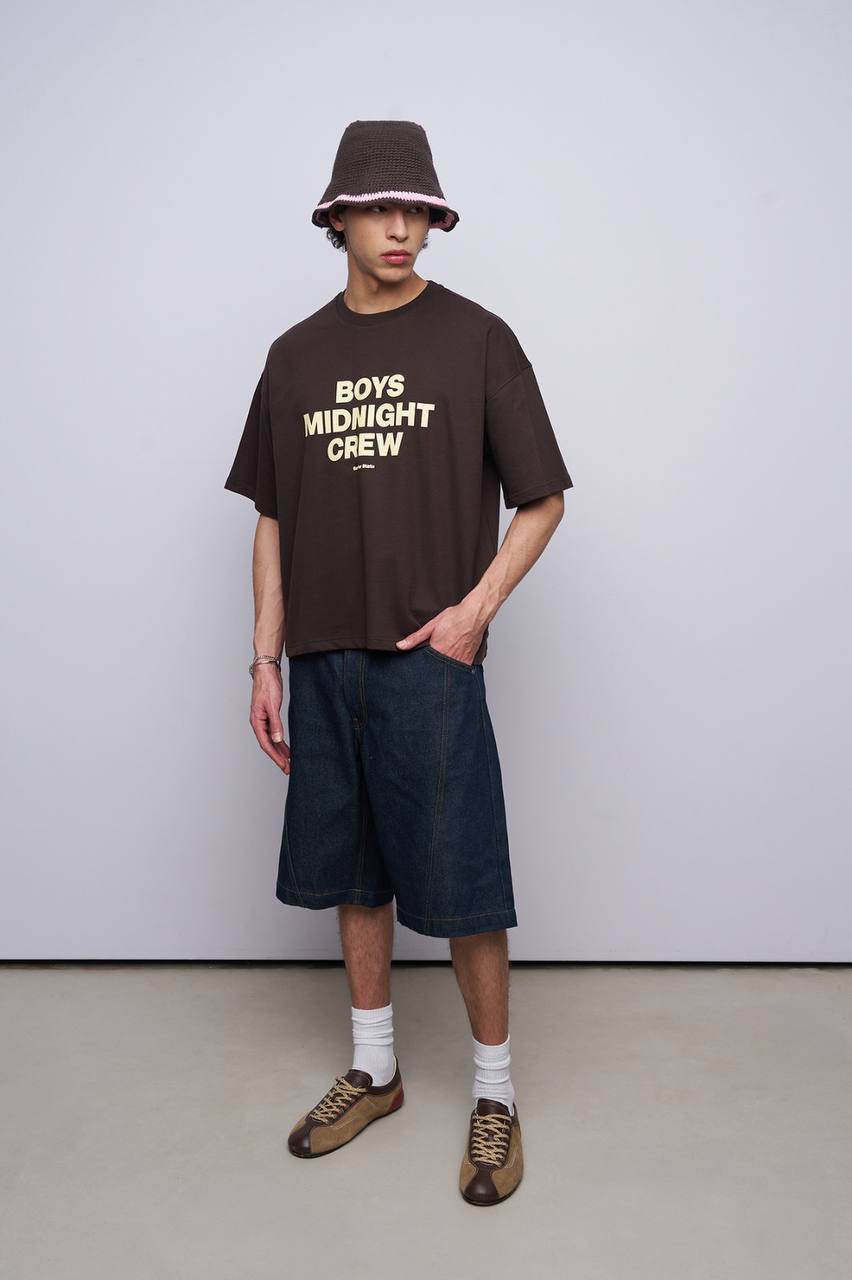 T-SHIRT CROPPED BOYS MINIGHT BROWN BR 20-217