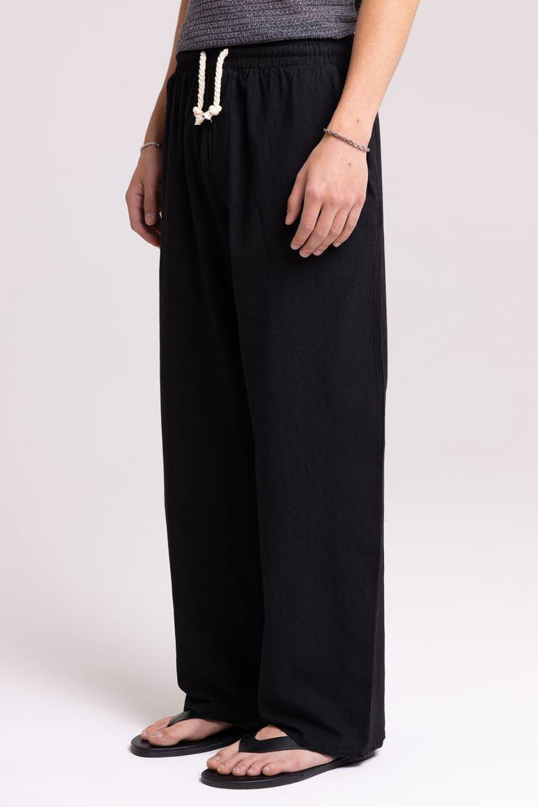 LINEN PANTS BLACK 40-212