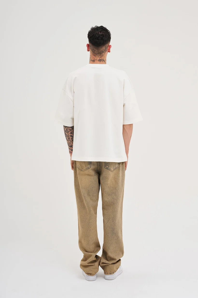 BAGGY DENIM PANTS DARK BEIGE M16042