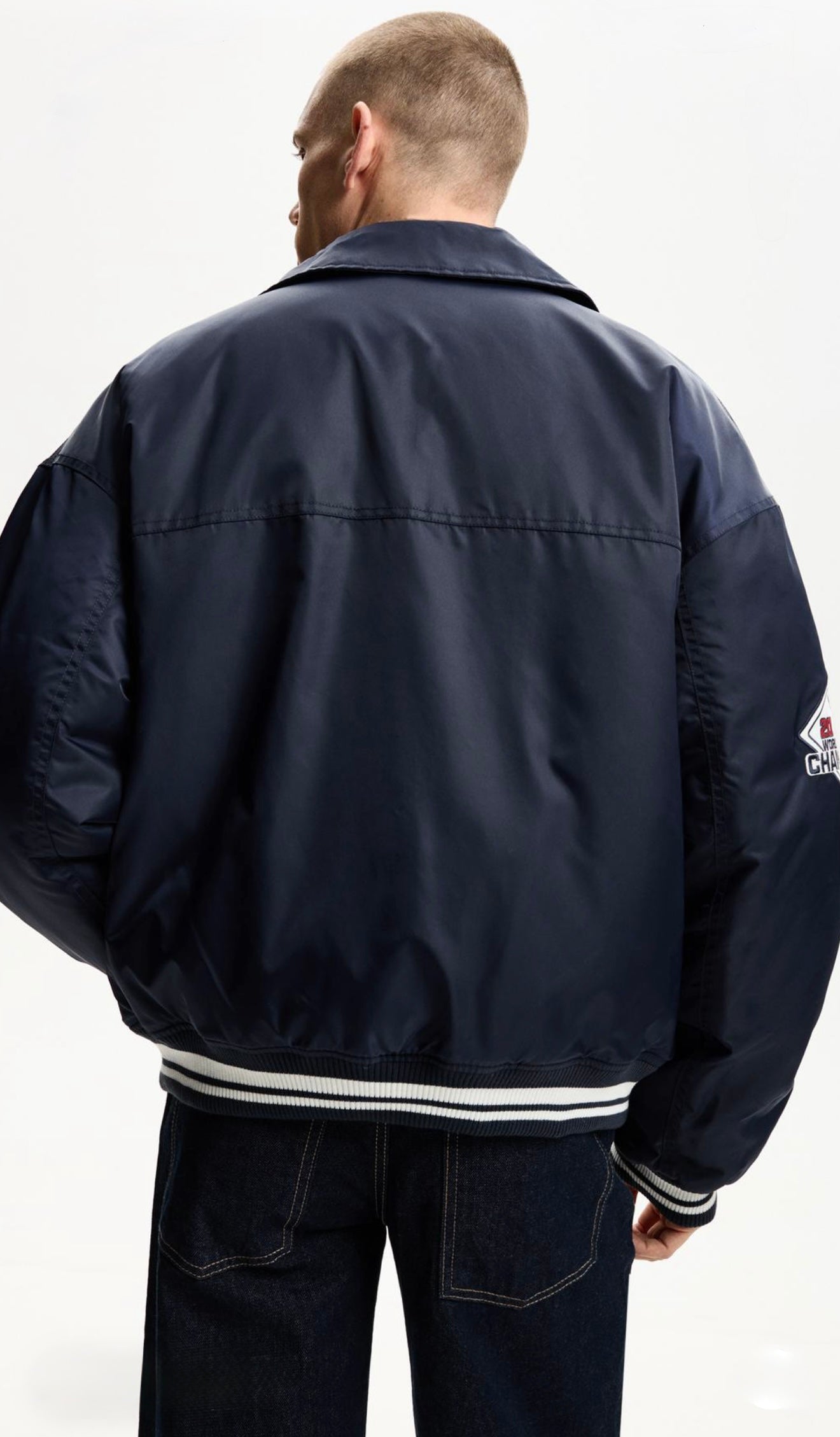 VARSITY BOMBER JACKET BLUE BERSHKA