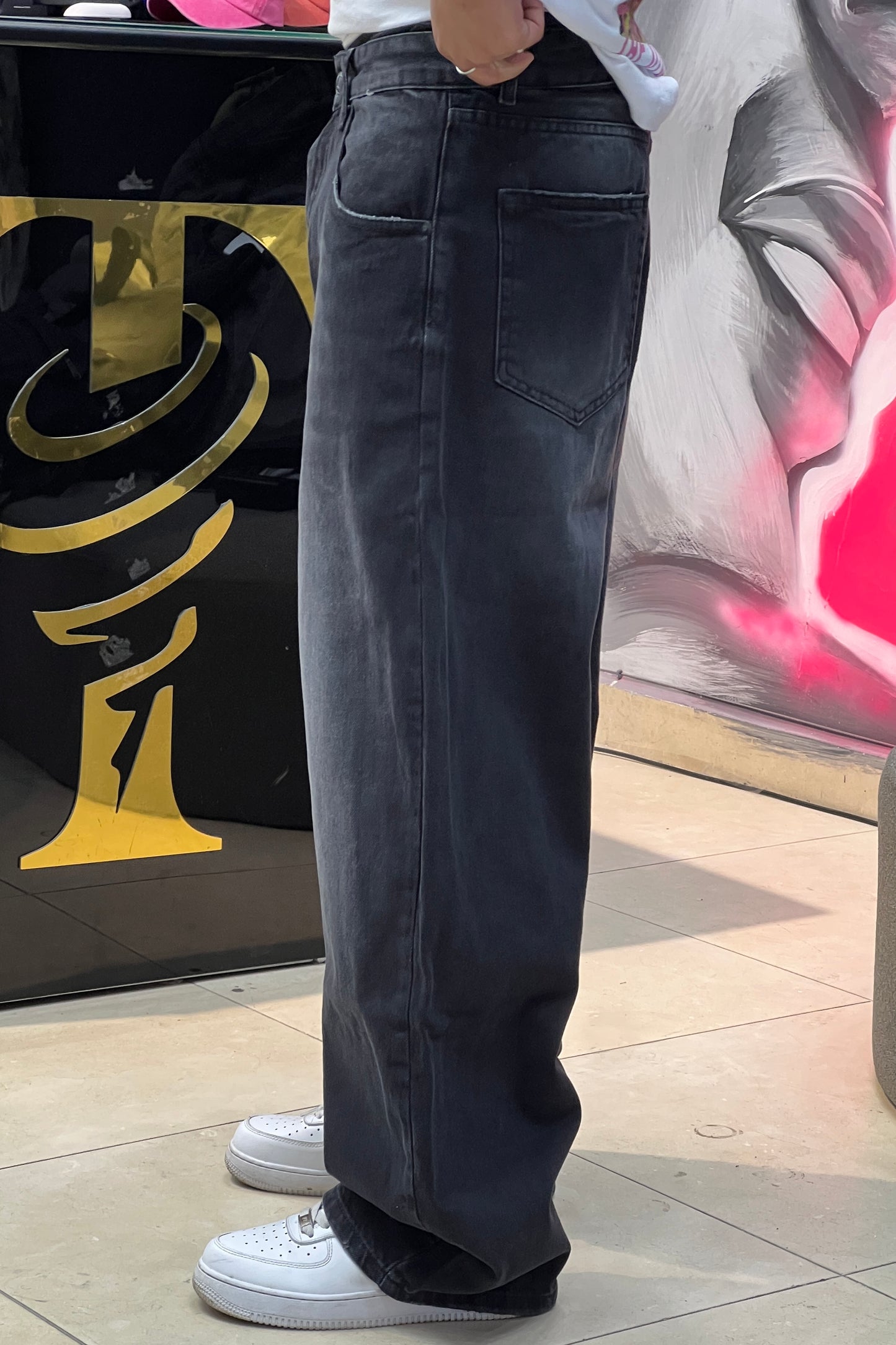 SUPPER BAGGY JEANS NOIR SK