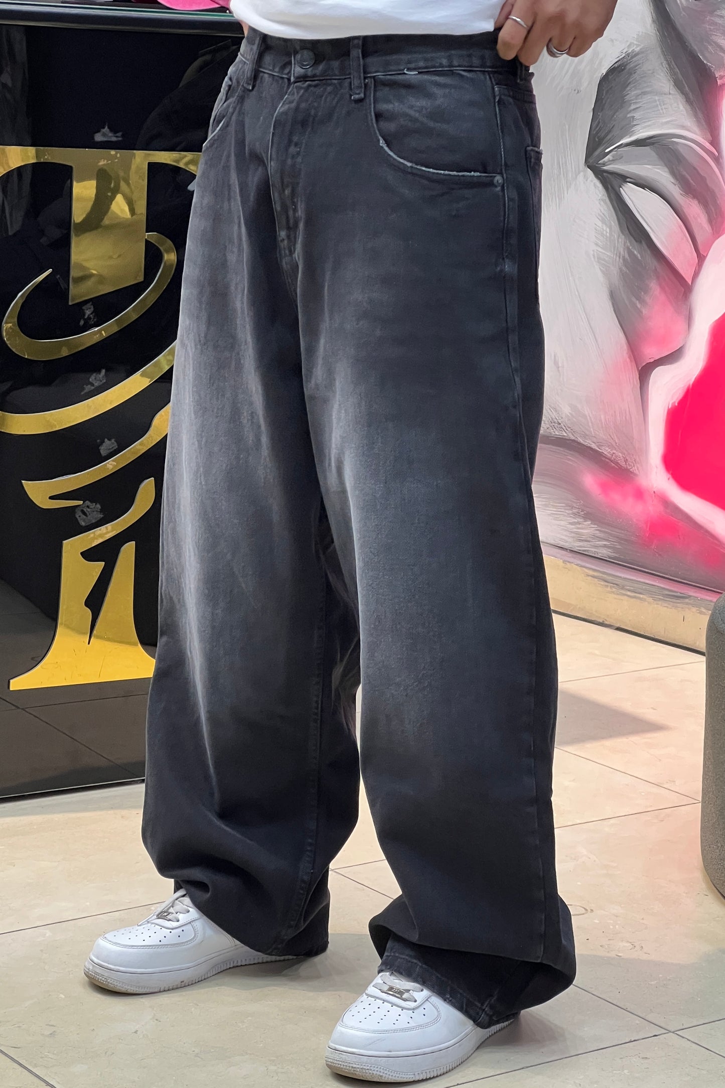 SUPPER BAGGY JEANS NOIR SK
