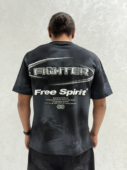 T-SHIRT FIGHTER NOIR YG-332