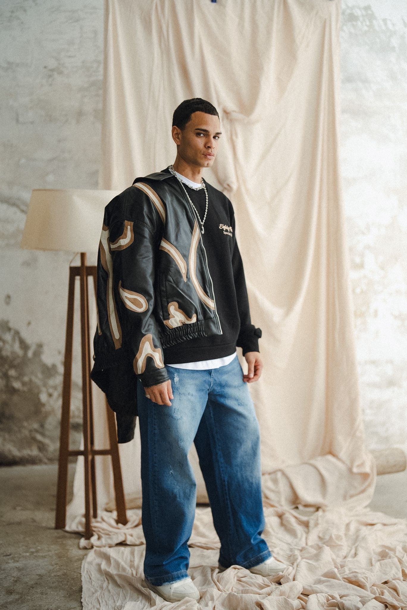 JACKET FAUX LEATHER BLACK 114-K