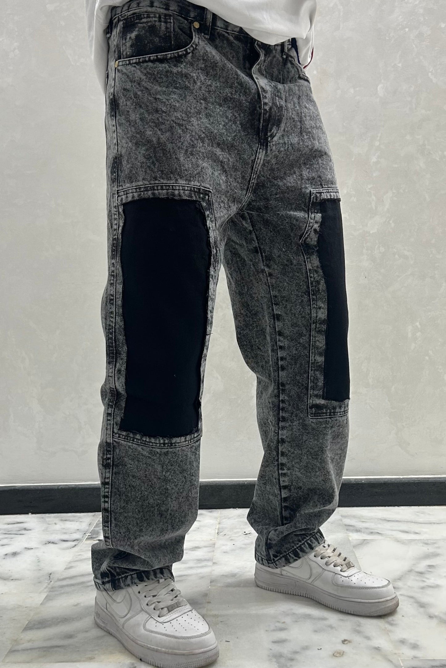 jeans flare gris