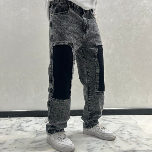 jeans flare gris