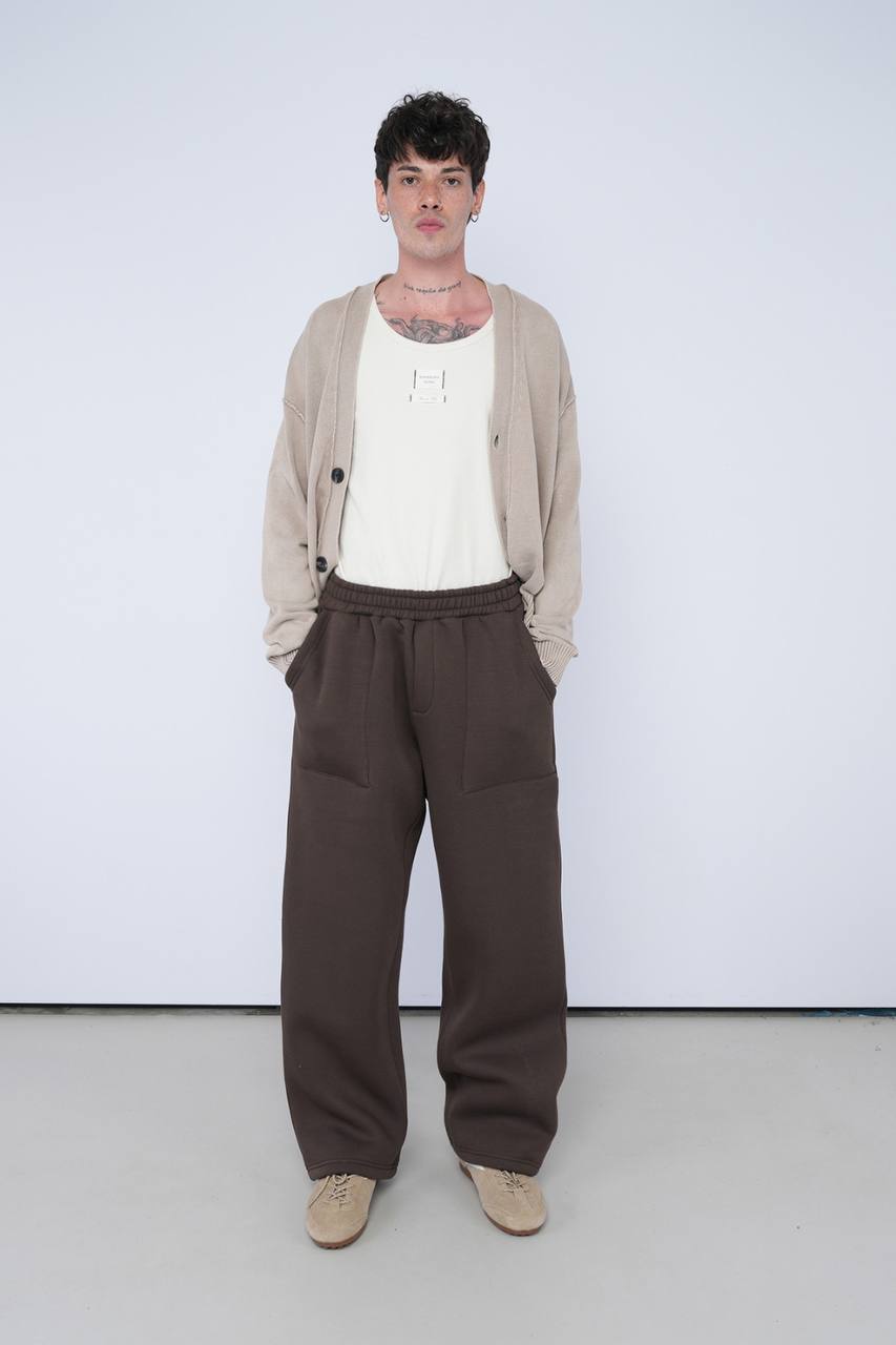 SWEATPANTS OVERSIZE WITH POCHE BROWN BR 100-07