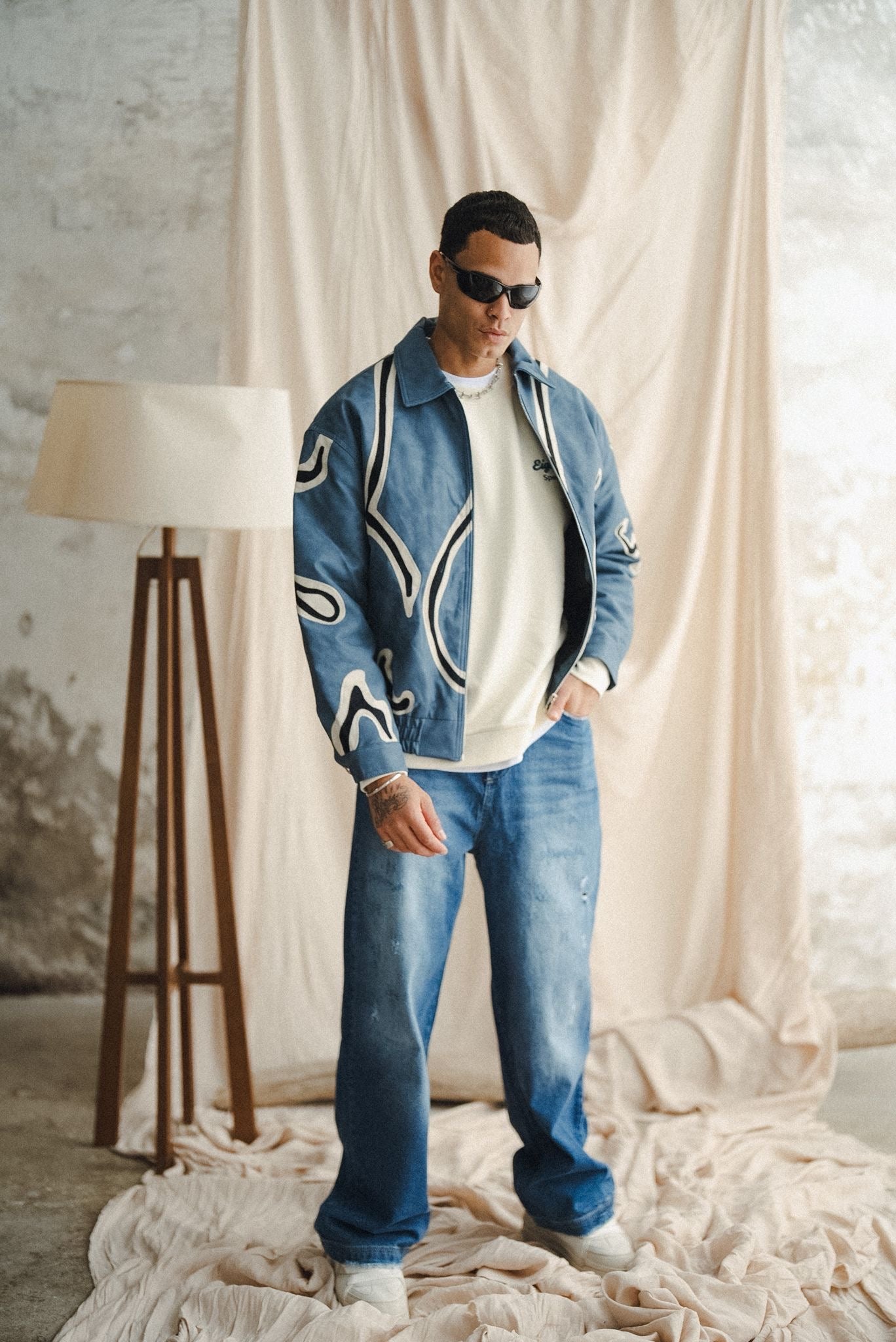 JACKET FAUX LEATHER BLUE 114-K