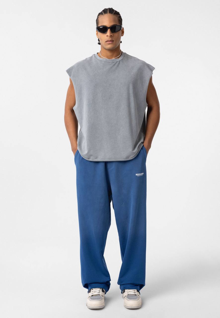 PANTALON  ES WASHED OVERSIZE BLEU