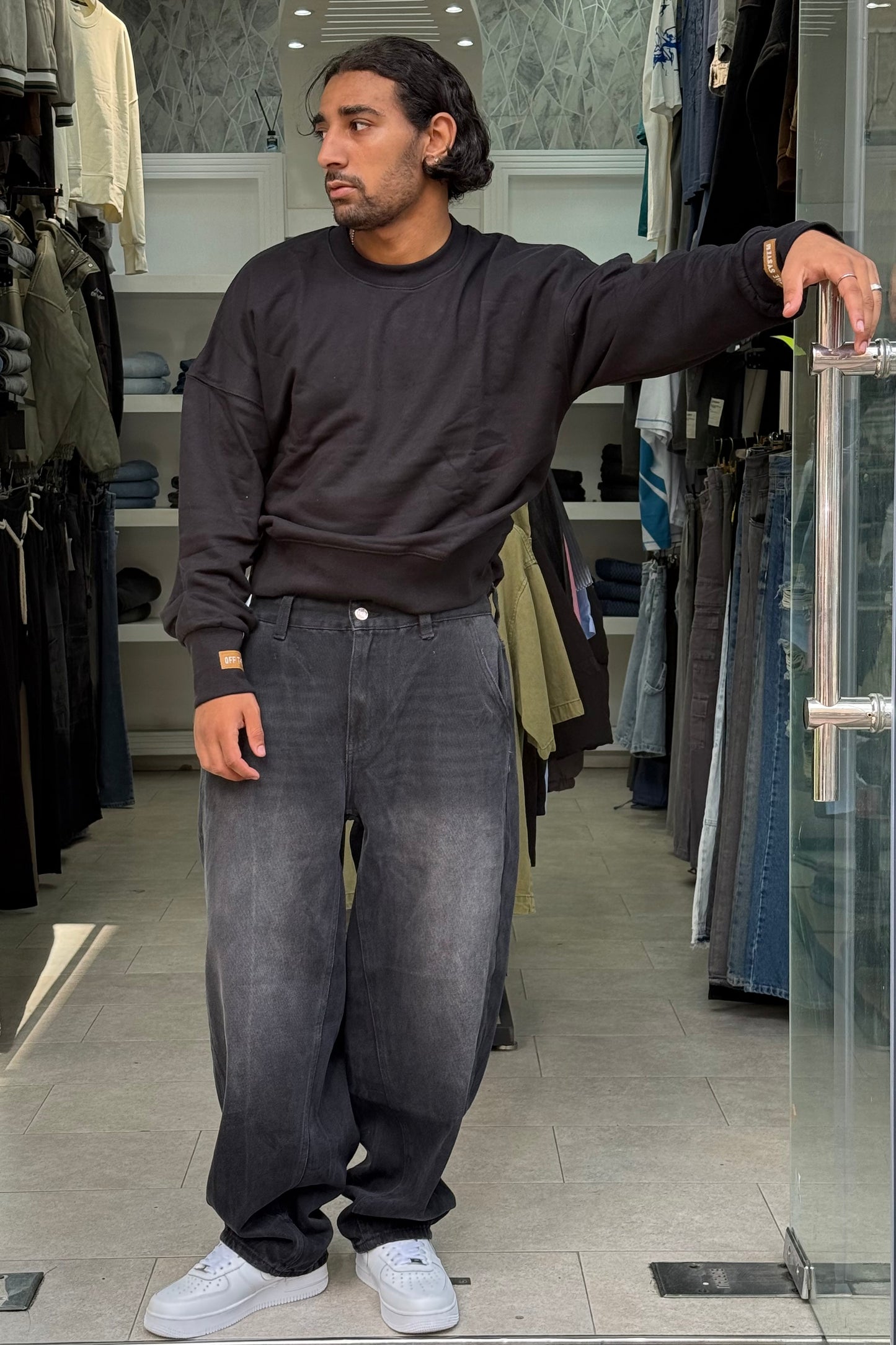 BALLOON FIT JEANS NOIR