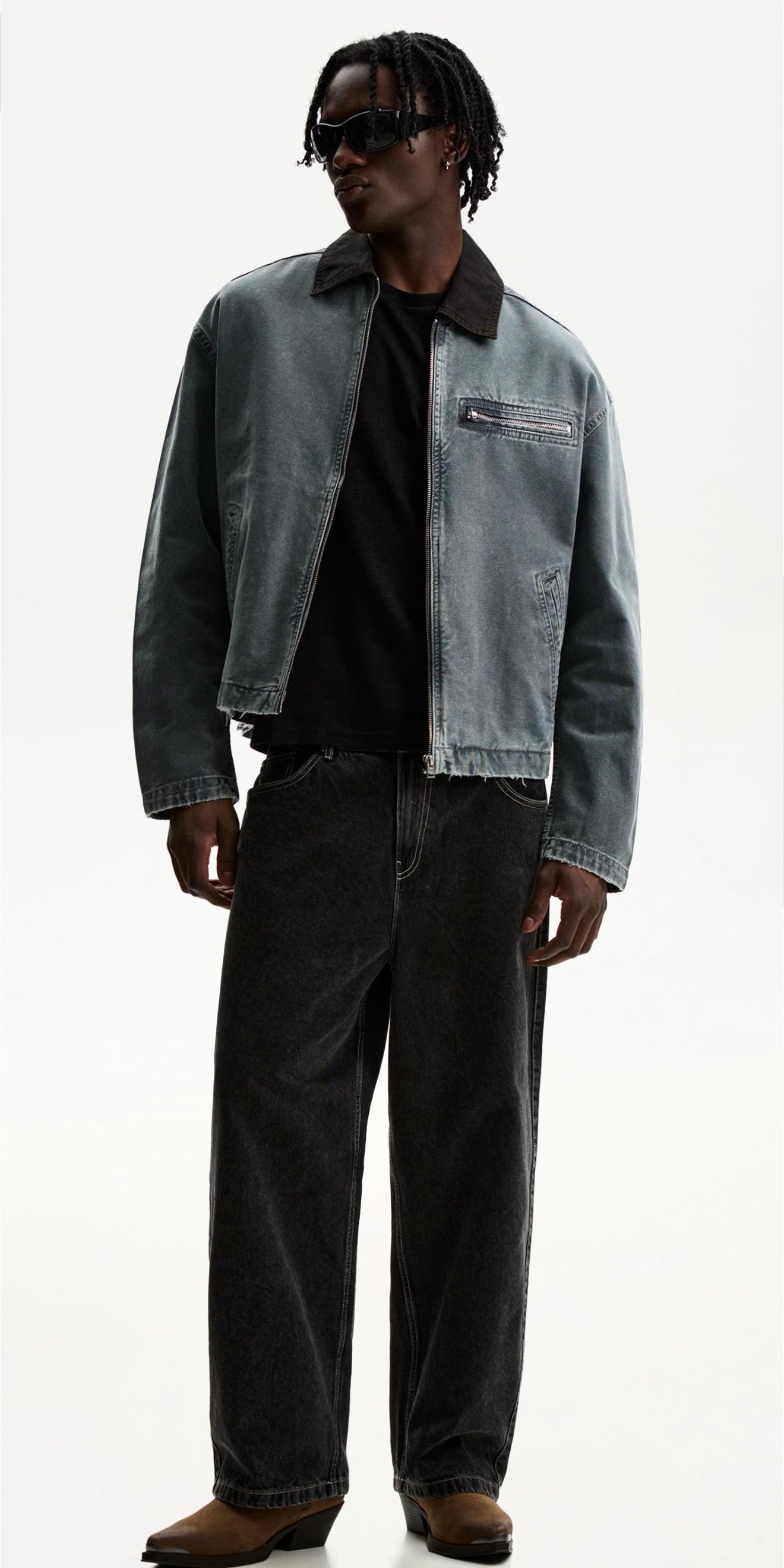 JACKET WITH CONTRAST COLLAR BERSHKA