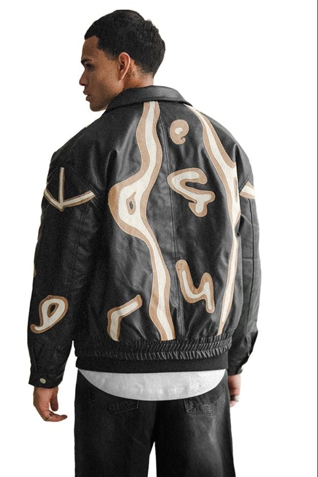 JACKET FAUX LEATHER BLACK 114-K