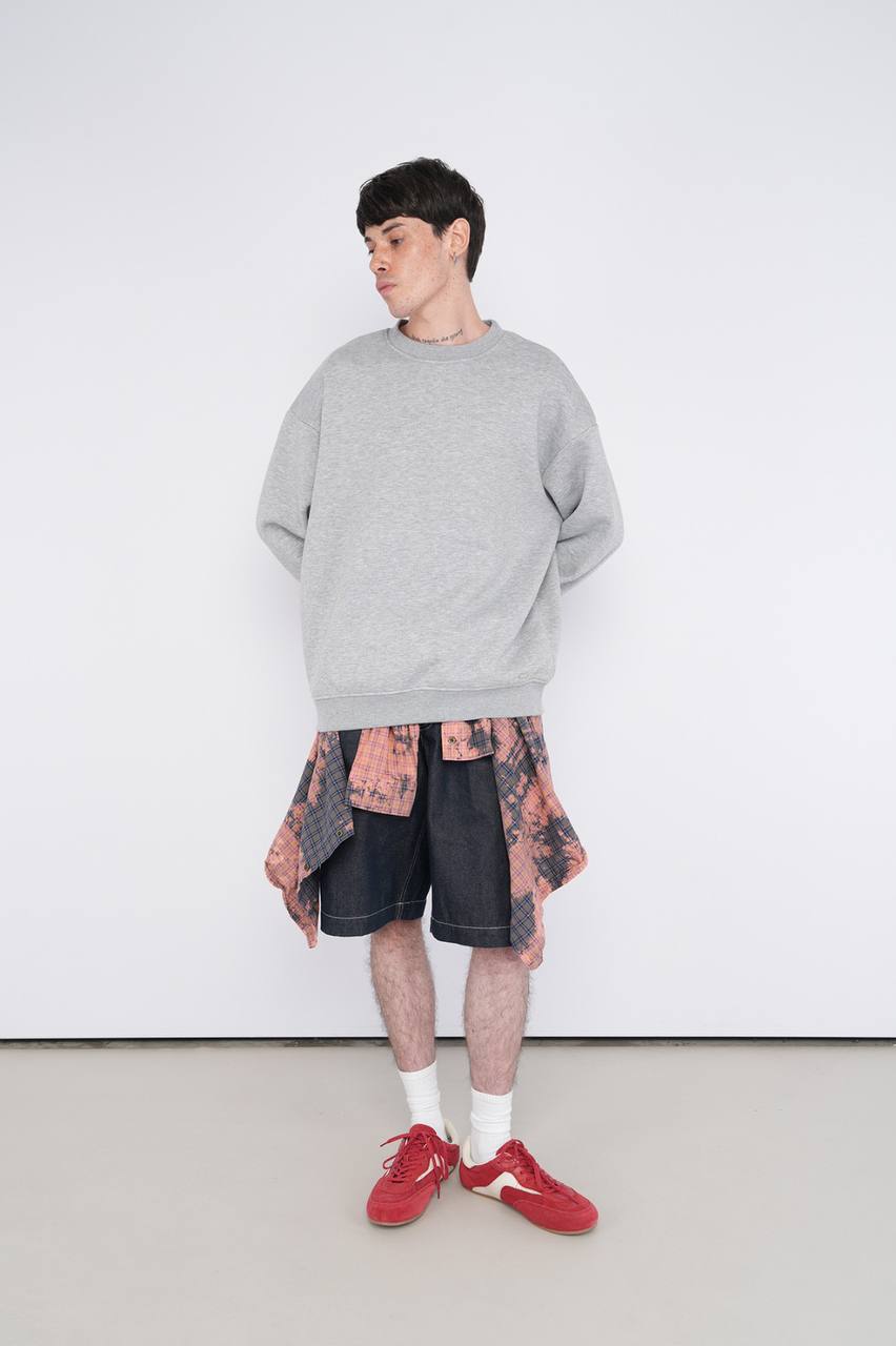 SWEATSHIRT OVERSIZE GREY MELANGE