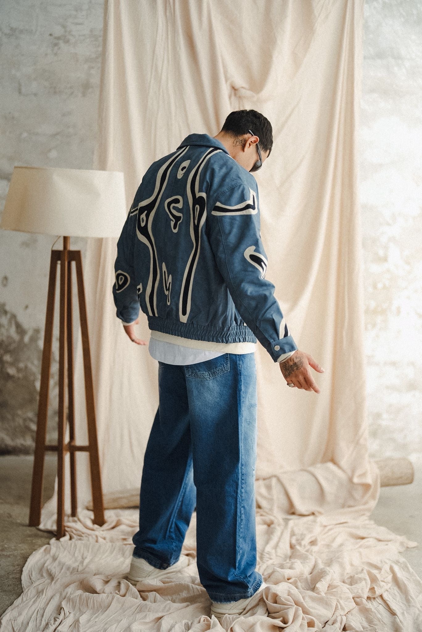 JACKET FAUX LEATHER BLUE 114-K