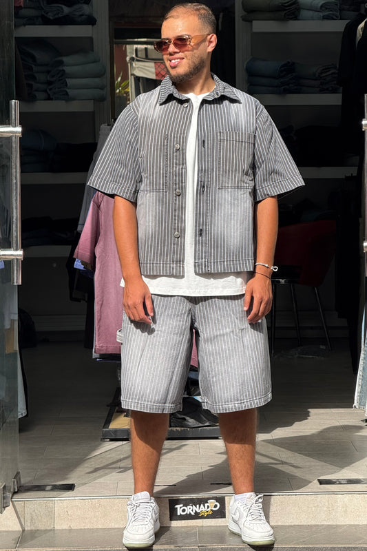 ENSEMBLE RAYEE GRIS PR
