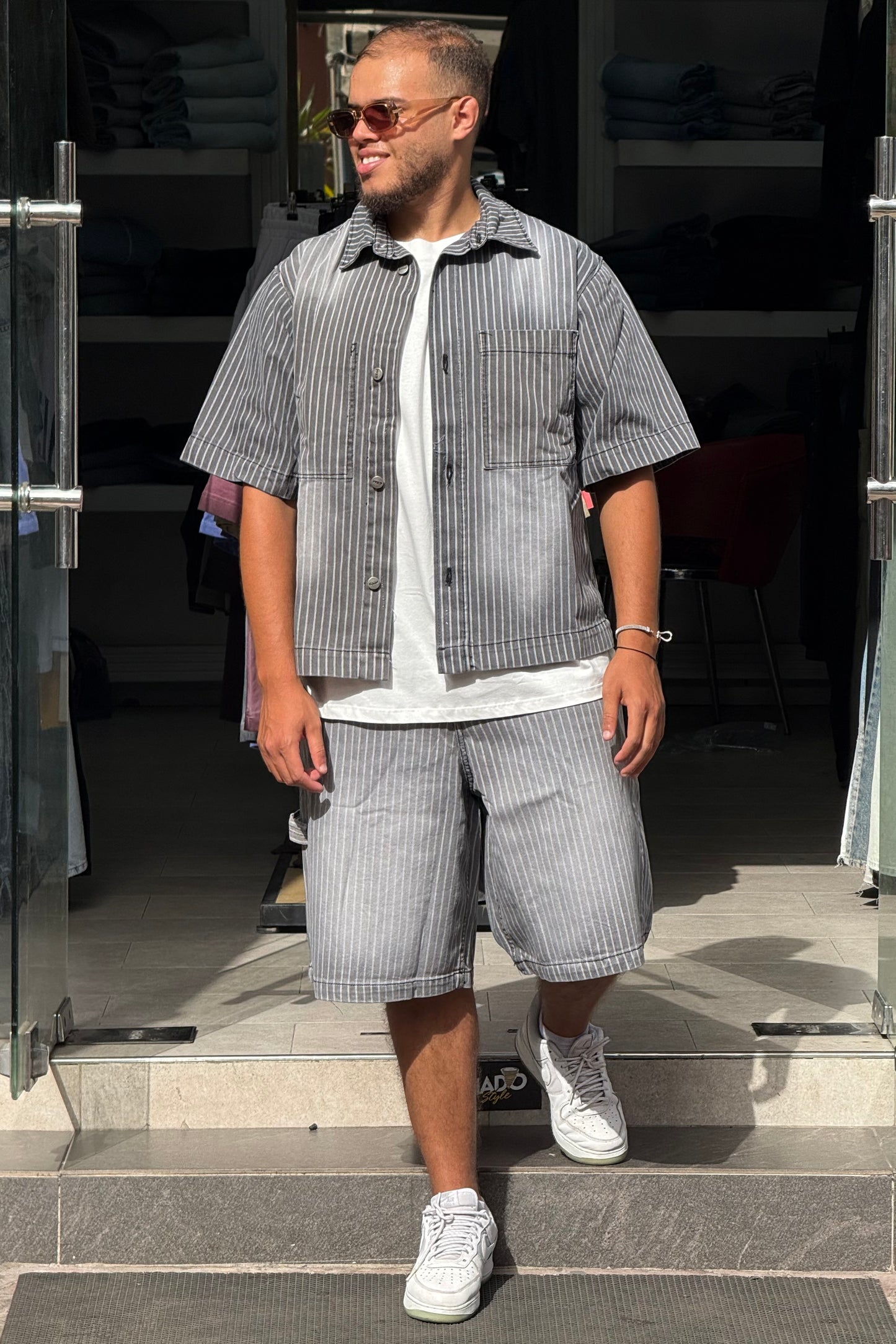 ENSEMBLE RAYEE GRIS PR