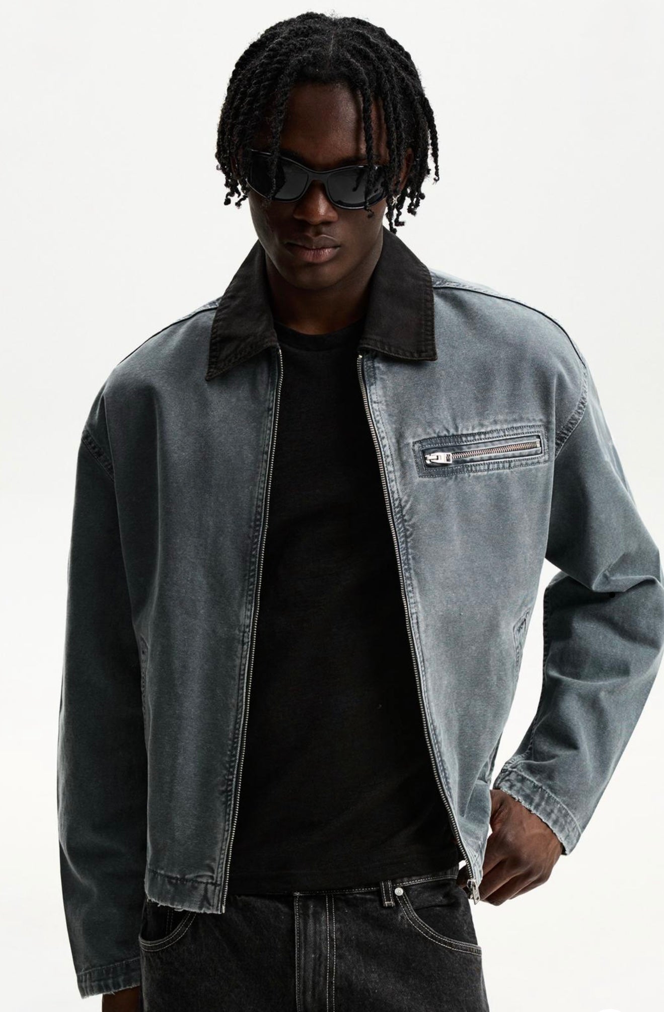 JACKET WITH CONTRAST COLLAR BERSHKA