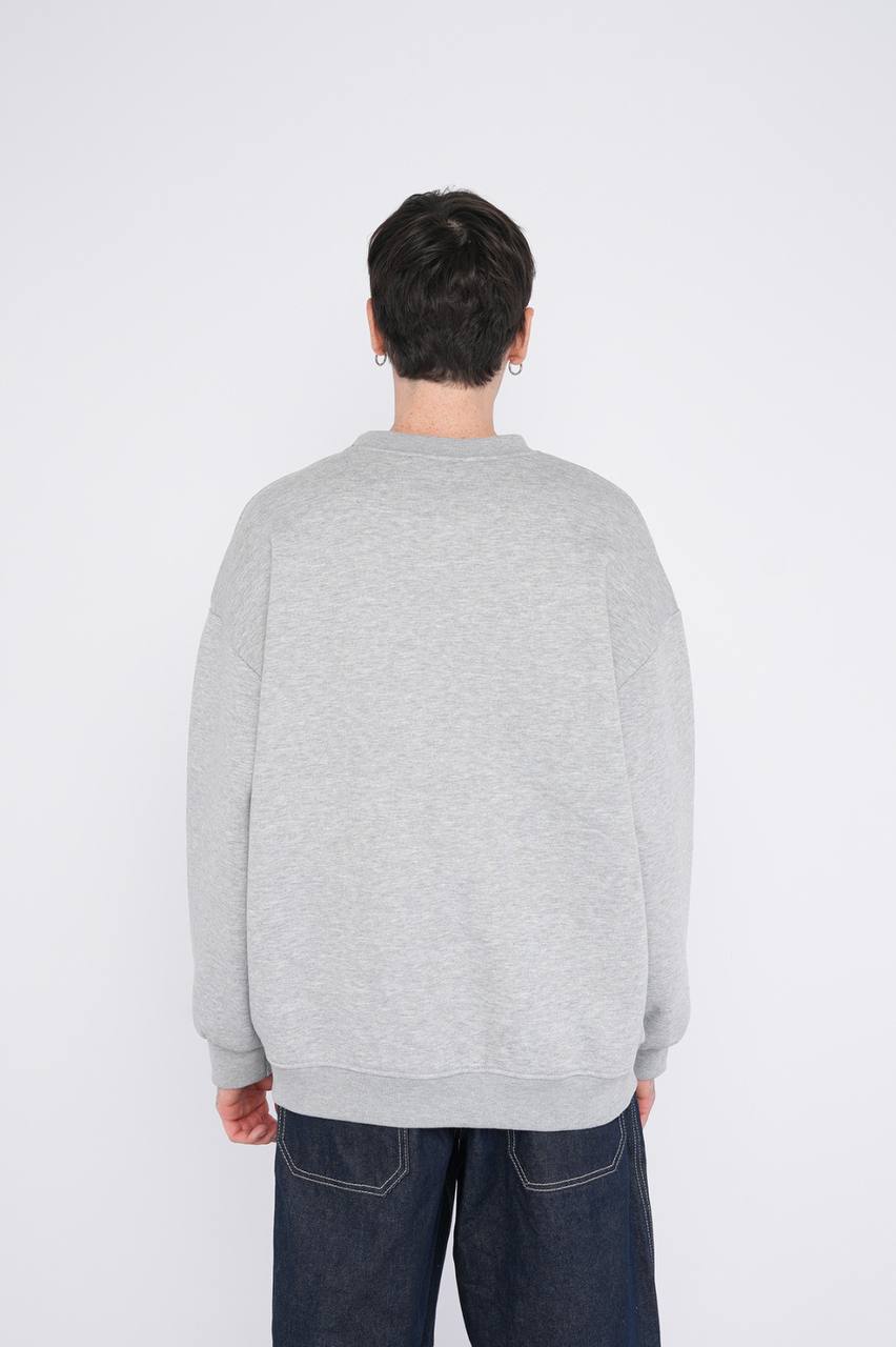 SWEATSHIRT OVERSIZE GREY MELANGE