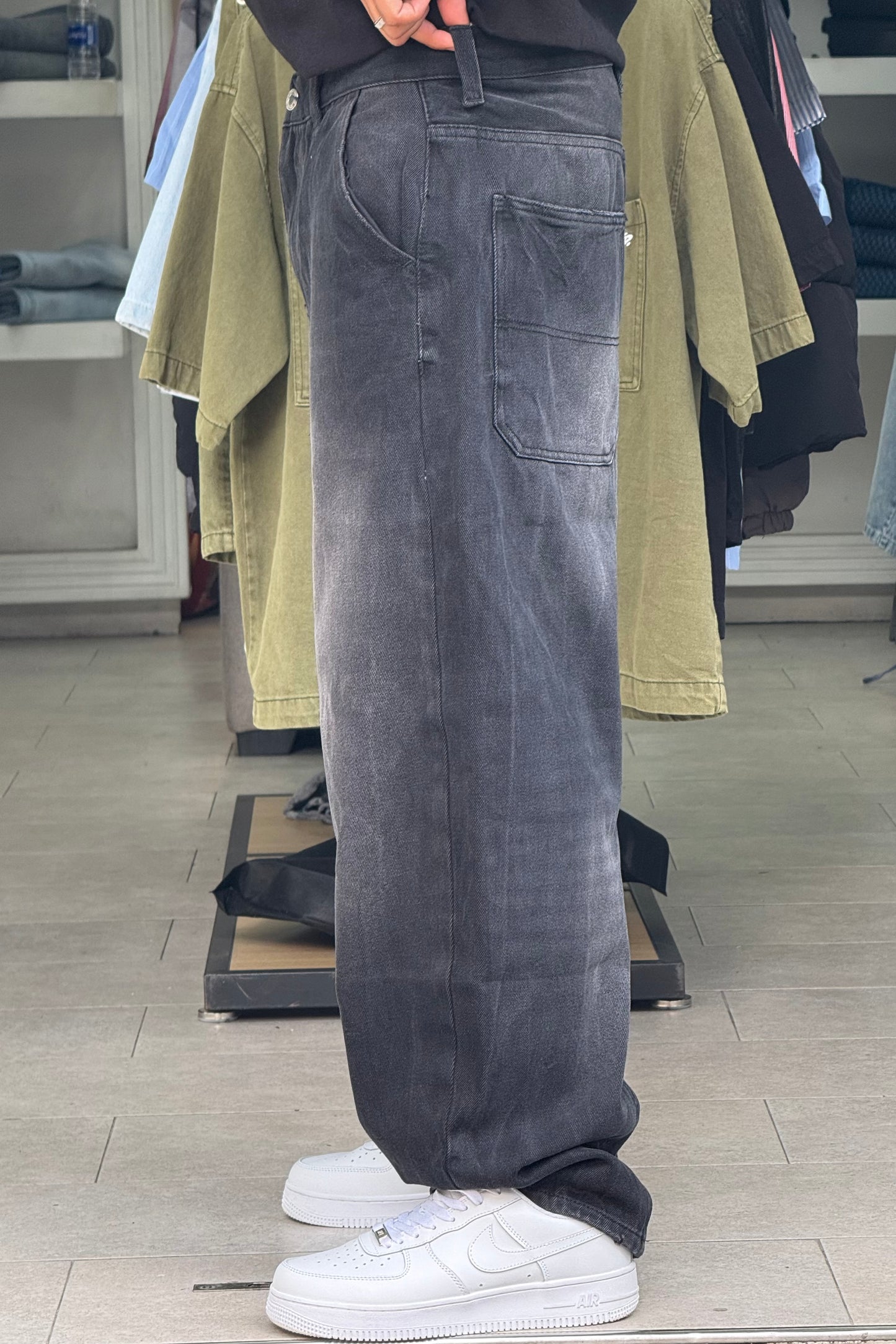 BALLOON FIT JEANS NOIR