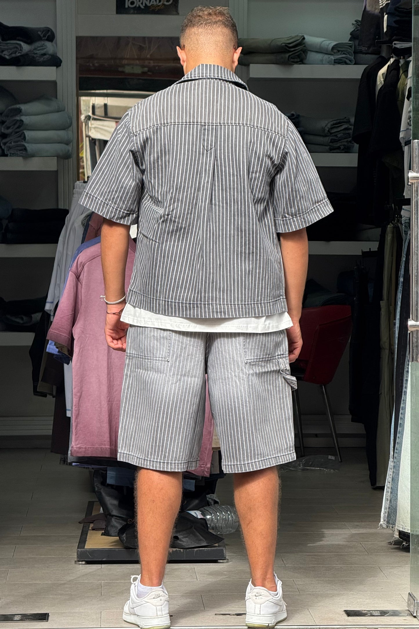 ENSEMBLE RAYEE GRIS PR