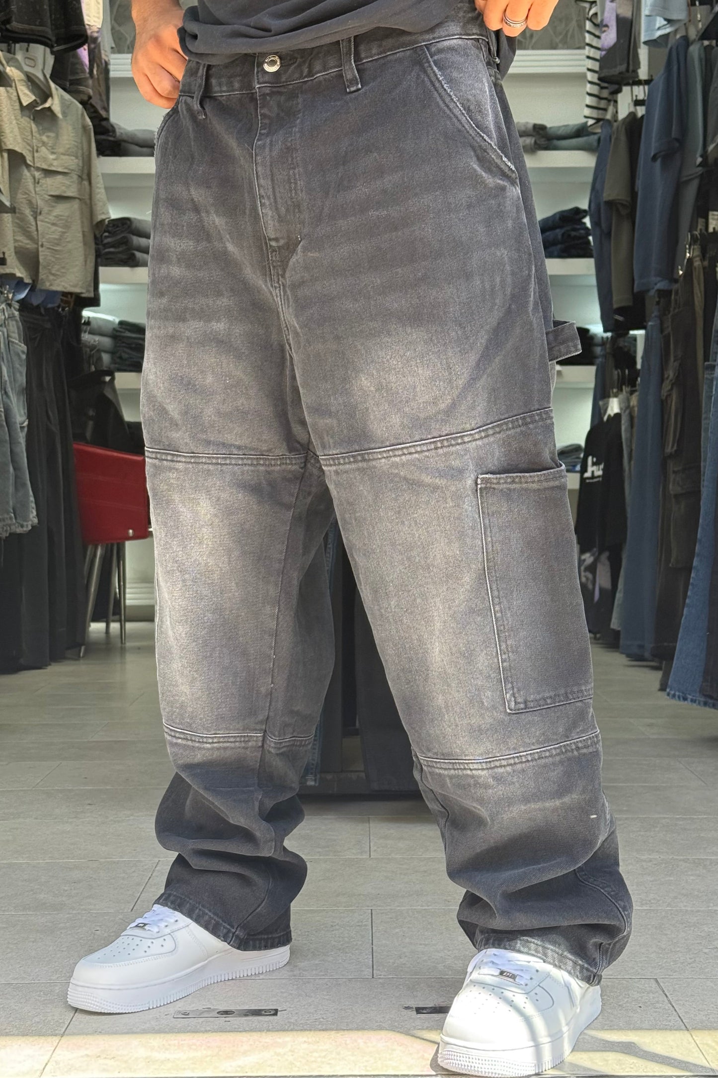 CARGO JEANS NOIR SK