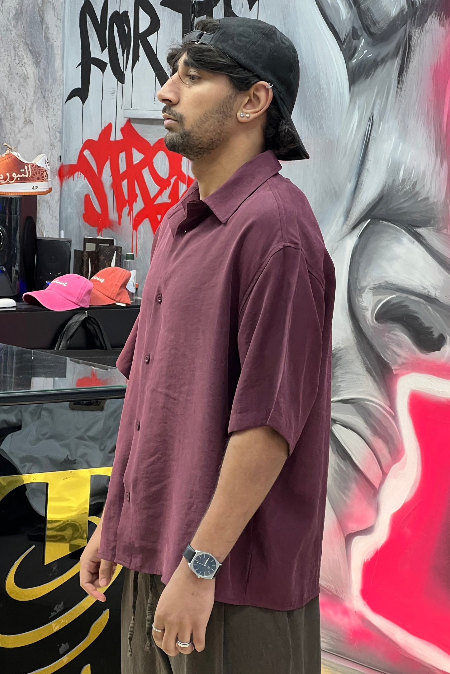CHEMISE BURGUNDY 10-213