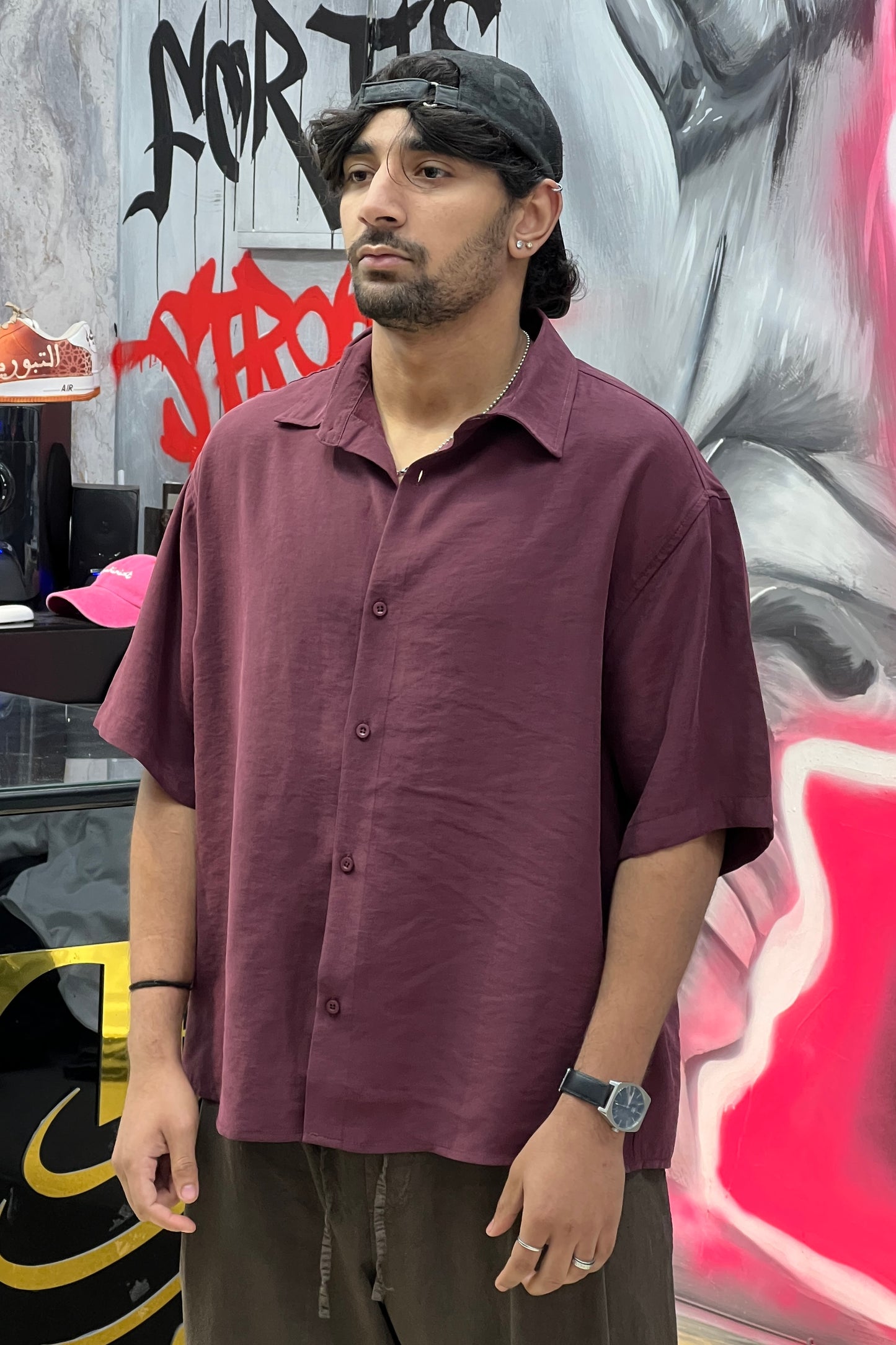 CHEMISE BURGUNDY 10-213