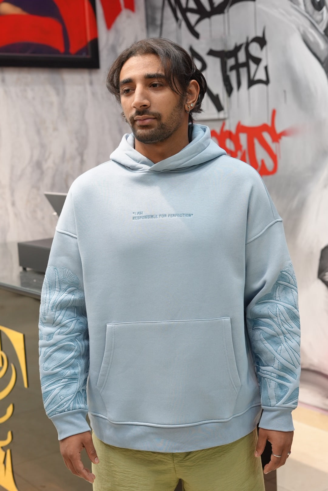 HOODIES I AM RESONSIBALE BLUE swe25007