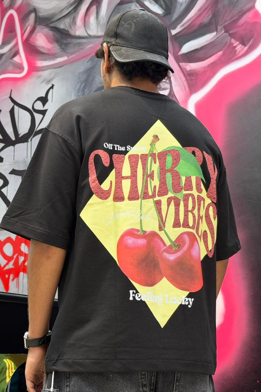 T-SHIRT CHERRY VIBES BLACK