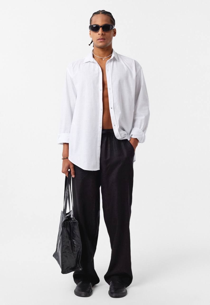 CHEMISE LIN VM ECRU V40-54