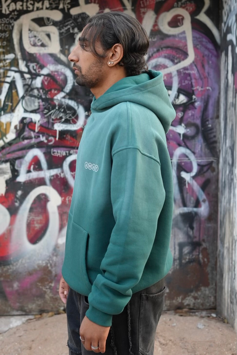 HOODIES FEELINGMAKER WASHED GREEN E71-83