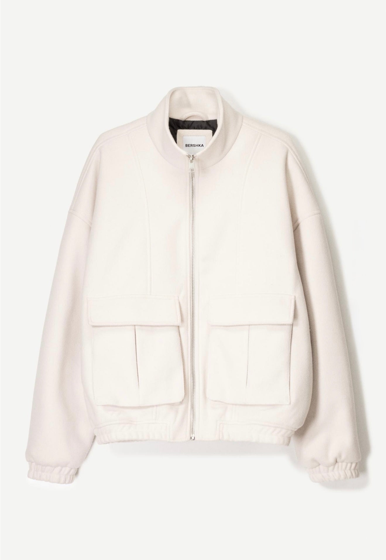 FELT TEXTURE JACKET BEIGE BERSHKA