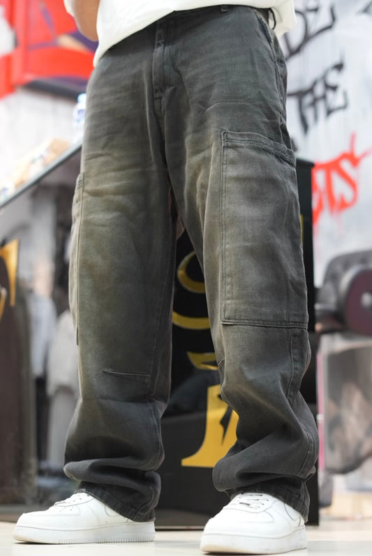 CARGO JEANS NOIR GOLD BS