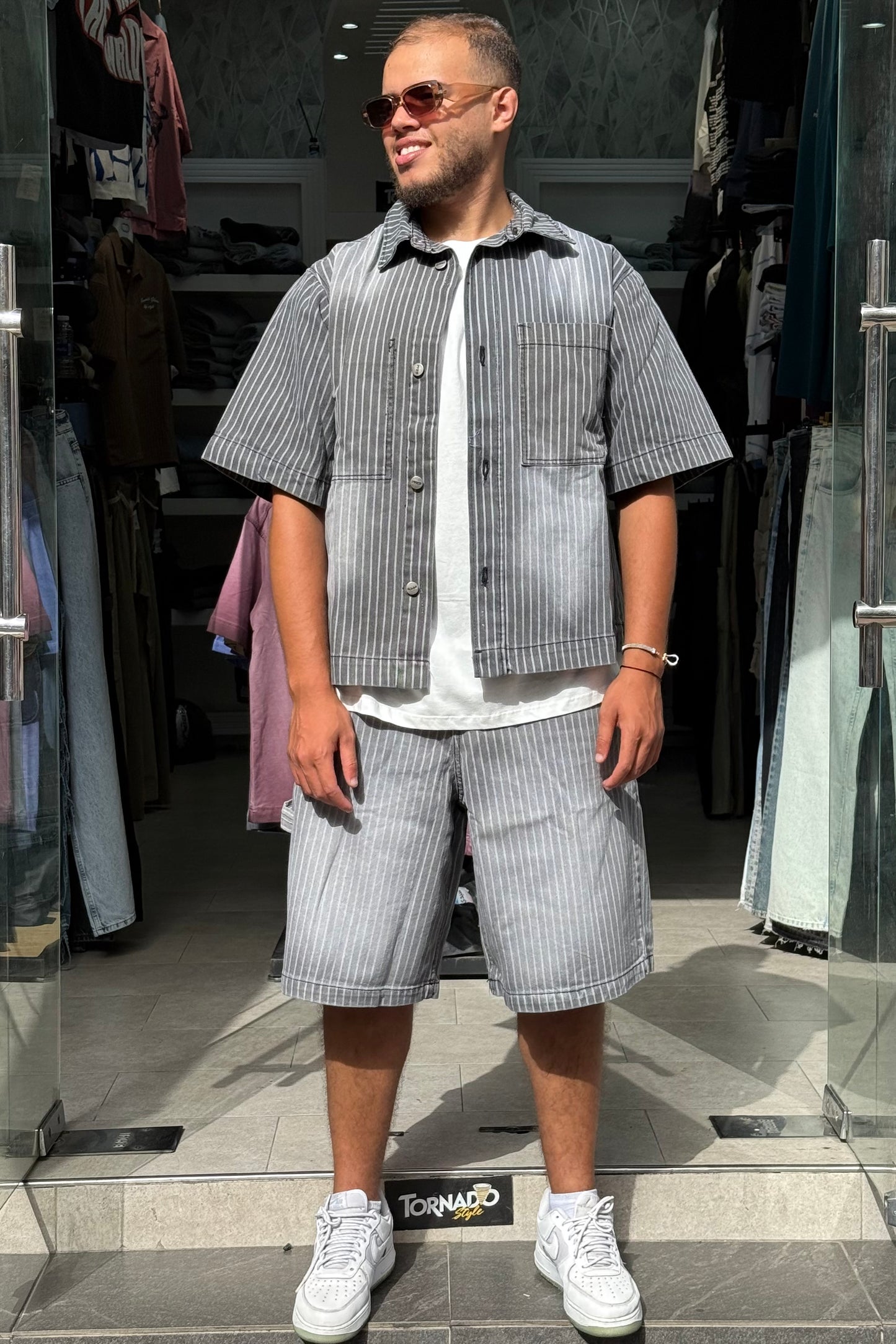 ENSEMBLE RAYEE GRIS PR