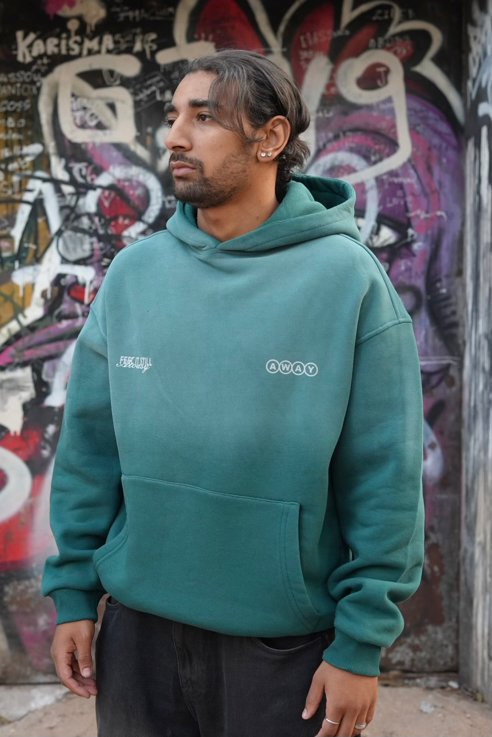 HOODIES FEELINGMAKER WASHED GREEN E71-83